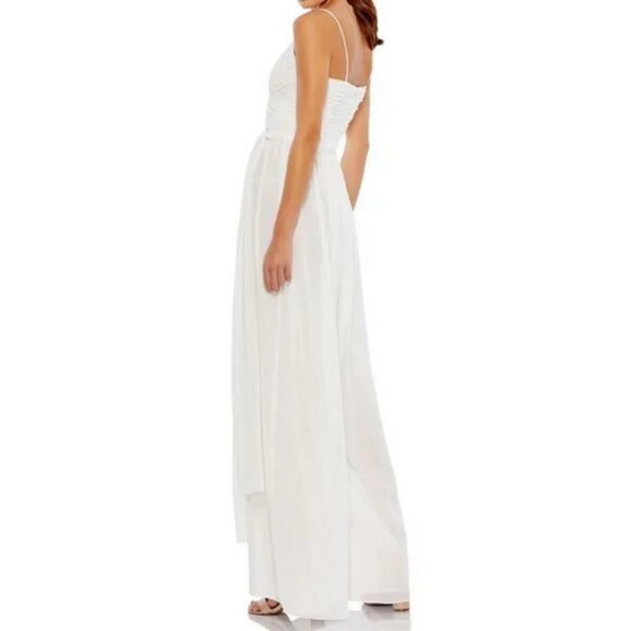 lLEENA for Mac Duggal Flowy Faux Wrap Jmpsuit - Picture 2 of 8